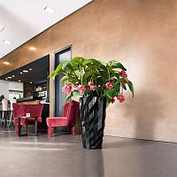 Кашпо Lechuza Diamante (черный лакированный)