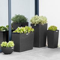 Кашпо Ola Dom Block Rattan (антрацитовый)
