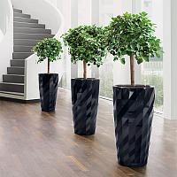 Кашпо Lechuza Diamante (черный лакированный)