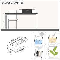 Кашпо Lechuza Balconera Color (бирюзовый)