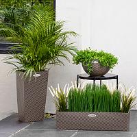 Кашпо Ola Dom Balcony Rattan (серо-коричневый)