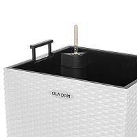Кашпо Ola Dom Cubis Rattan (белый)