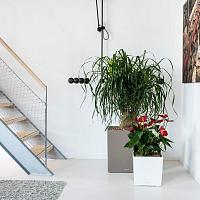 Кашпо Lechuza Cube (серебристый металлик)