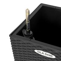 Кашпо Ola Dom Cubis Rattan (антрацитовый)