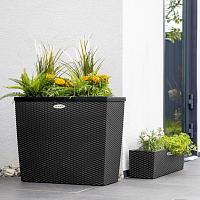 Кашпо Ola Dom Block Rattan (антрацитовый)